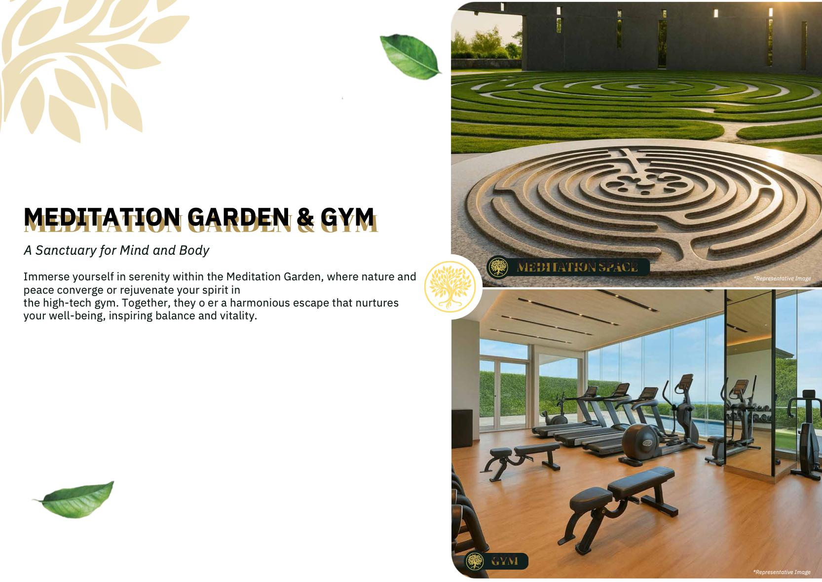 Meditation garden and gym at Swara Sai Shanti Retreat